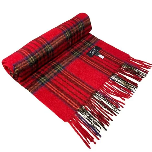 UGG Australian Merino Wool Plaid Scarf /Multicolor check pattern Scarf - Picture 1 of 5